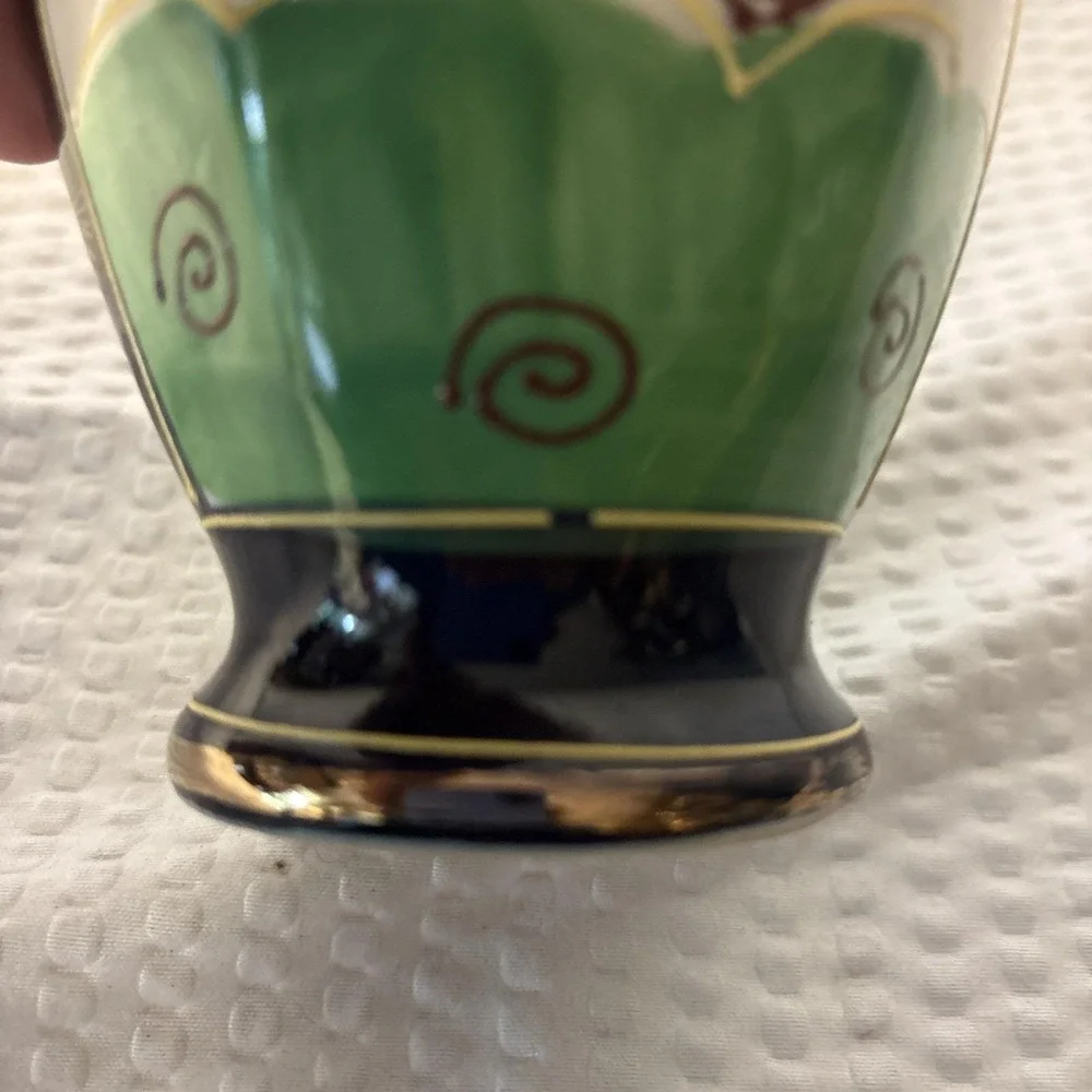 Vintage Cobalt Blue Japanese Satsuma Moriage 6